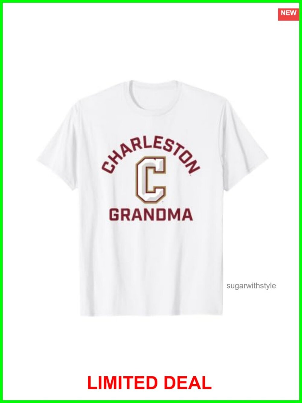 College of Charleston Cougars Grandma T-Shirt Crew Neck Short Sleeve